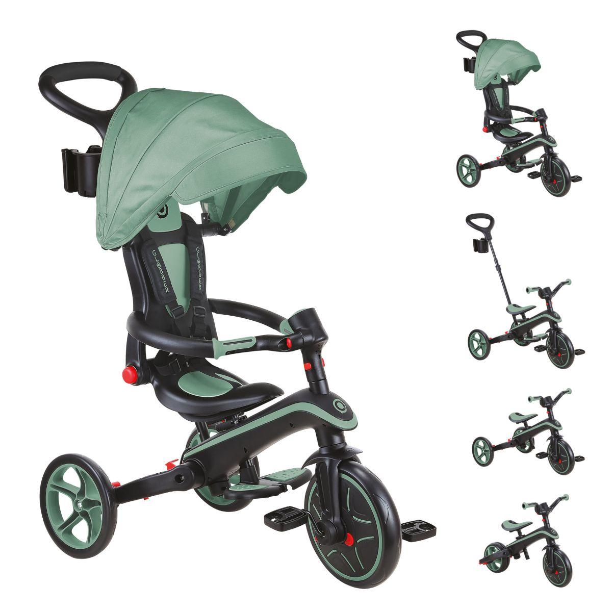 Globber Explorer Trike Foldable 4-In-1 - Olive | Mothercare SG